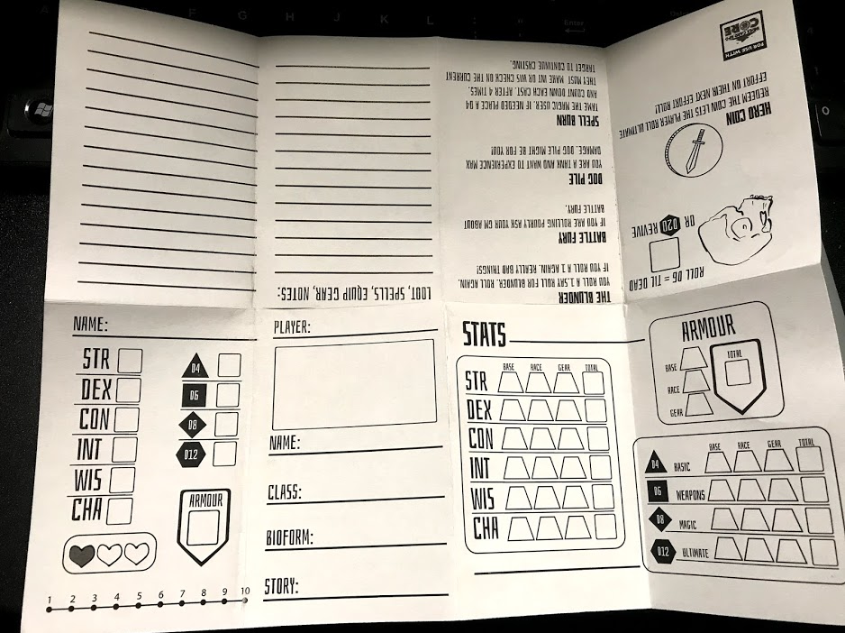 Pocket Mod Character Sheet Resources RUNEHAMMER